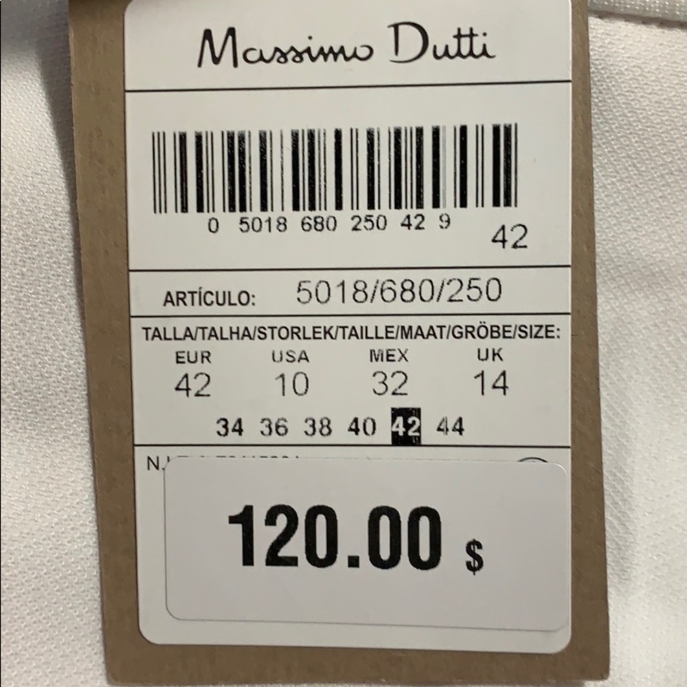 NWT. Massimo Dutti White Trousers Size 10 - Picture 8 of 11